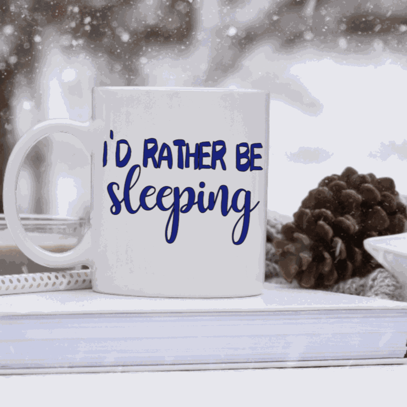 Purple LadyBug Decor Mug I'd Rather Be Sleeping Ceramic Mug