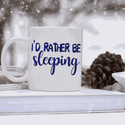 Purple LadyBug Decor Mug I'd Rather Be Sleeping Ceramic Mug