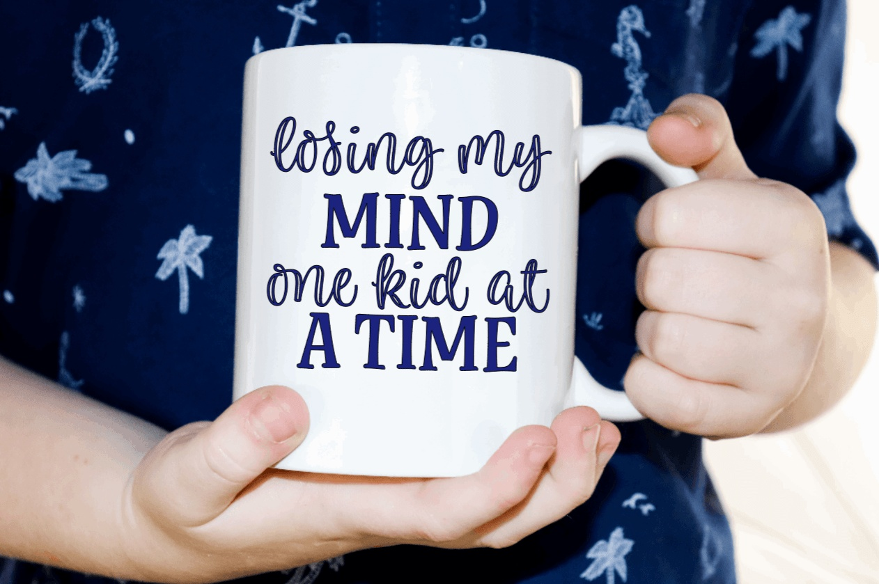 Purple LadyBug Decor Mug Losing my Mind one Kid at a Time Ceramic Mug