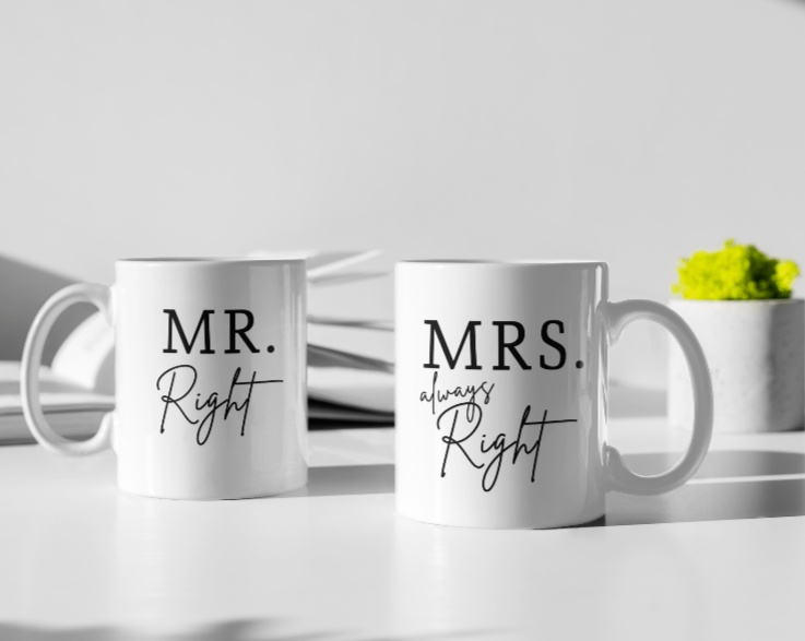 Purple LadyBug Decor Mug Mr and Mrs Personalized Ceramic Mugs