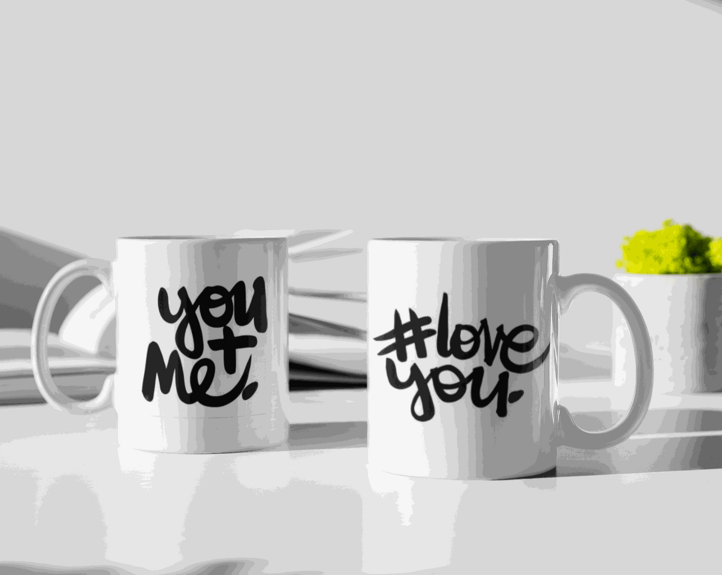 Purple LadyBug Decor Mug You & Me and Love You Ceramic Mugs