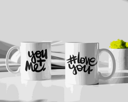 Purple LadyBug Decor Mug You & Me and Love You Ceramic Mugs