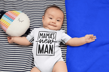 Purple LadyBug Decor Onesies Mama's New Man Custom Bodysuit