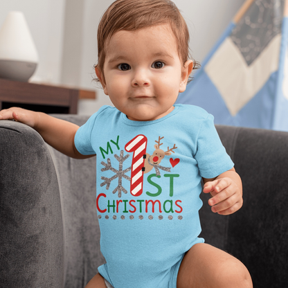 Purple LadyBug Decor Onesies My First Christmas Unisex Baby Outfit