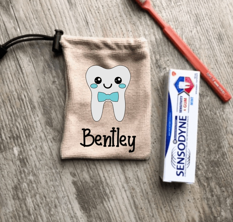 Purple LadyBug Decor Personalized Tooth Fairy Pouch