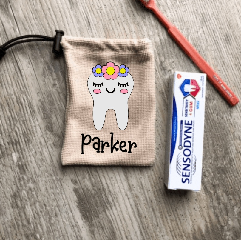 Purple LadyBug Decor Personalized Tooth Fairy Pouch