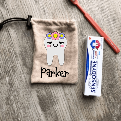 Purple LadyBug Decor Personalized Tooth Fairy Pouch