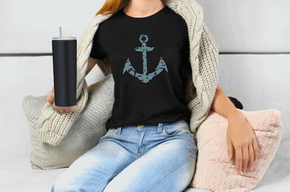Purple LadyBug Decor shirts Grunge Anchor T-Shirt | Maritime Anchor Shirt