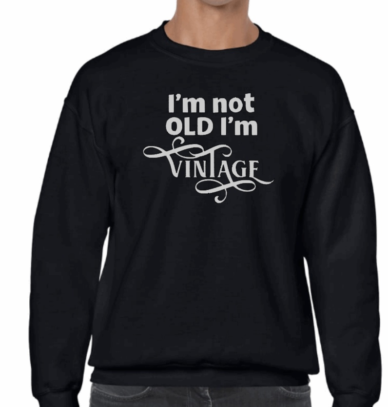 Purple LadyBug Decor shirts I'm Not Old, I'm Vintage Adult Sweatshirt