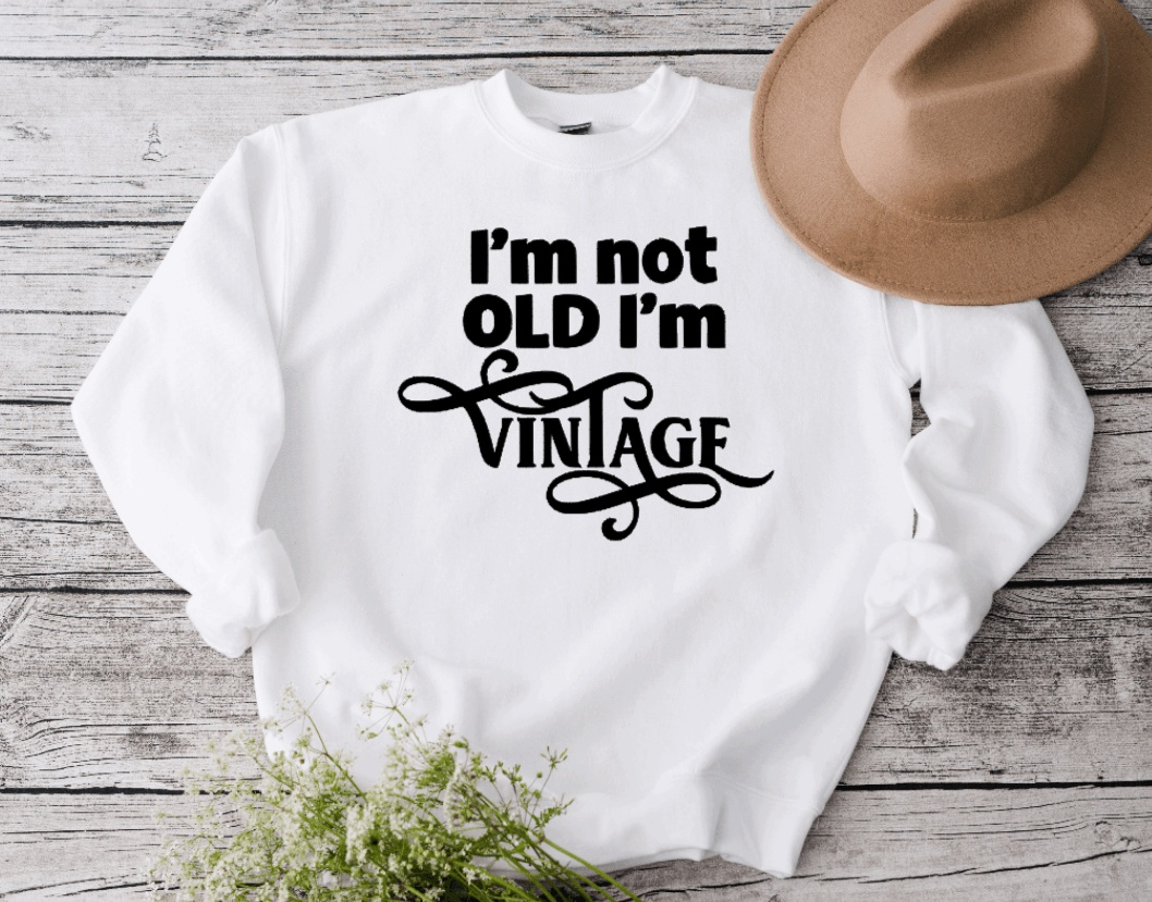 Purple LadyBug Decor shirts I'm Not Old, I'm Vintage Adult Sweatshirt