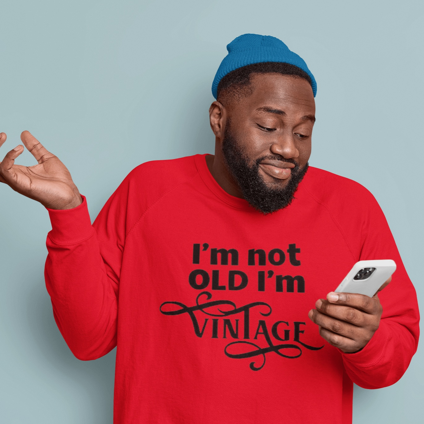 Purple LadyBug Decor shirts I'm Not Old, I'm Vintage Adult Sweatshirt