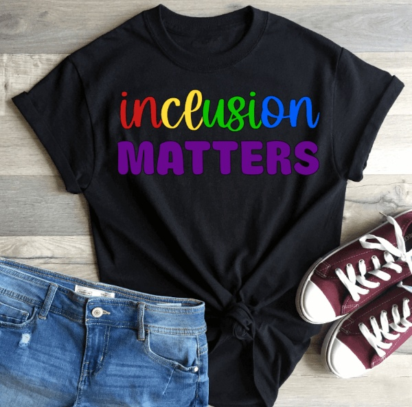 Purple LadyBug Decor shirts Inclusion Matters -  Inspirational T-shirt