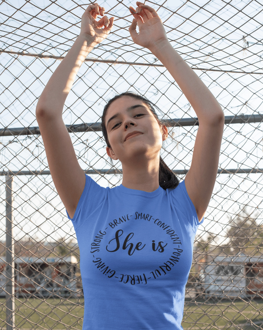 Purple LadyBug Decor shirts Inspirational T-shirt - She is