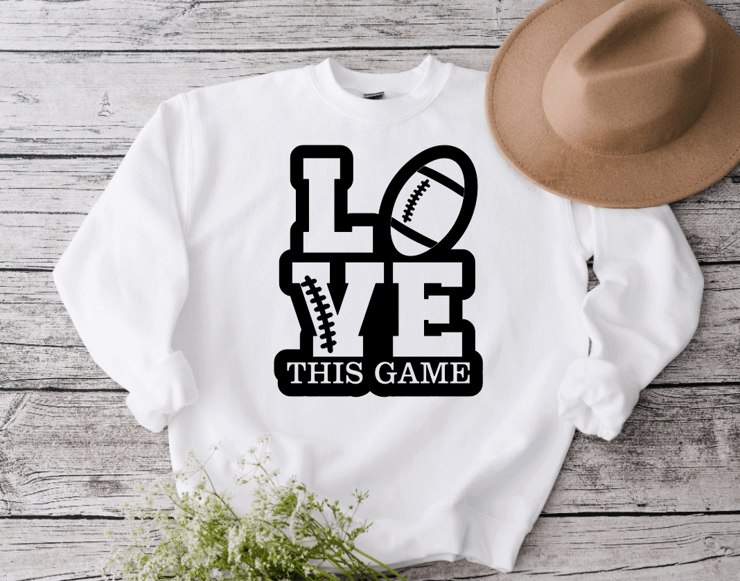 Purple LadyBug Decor shirts Love This Game Football Sweatshirt