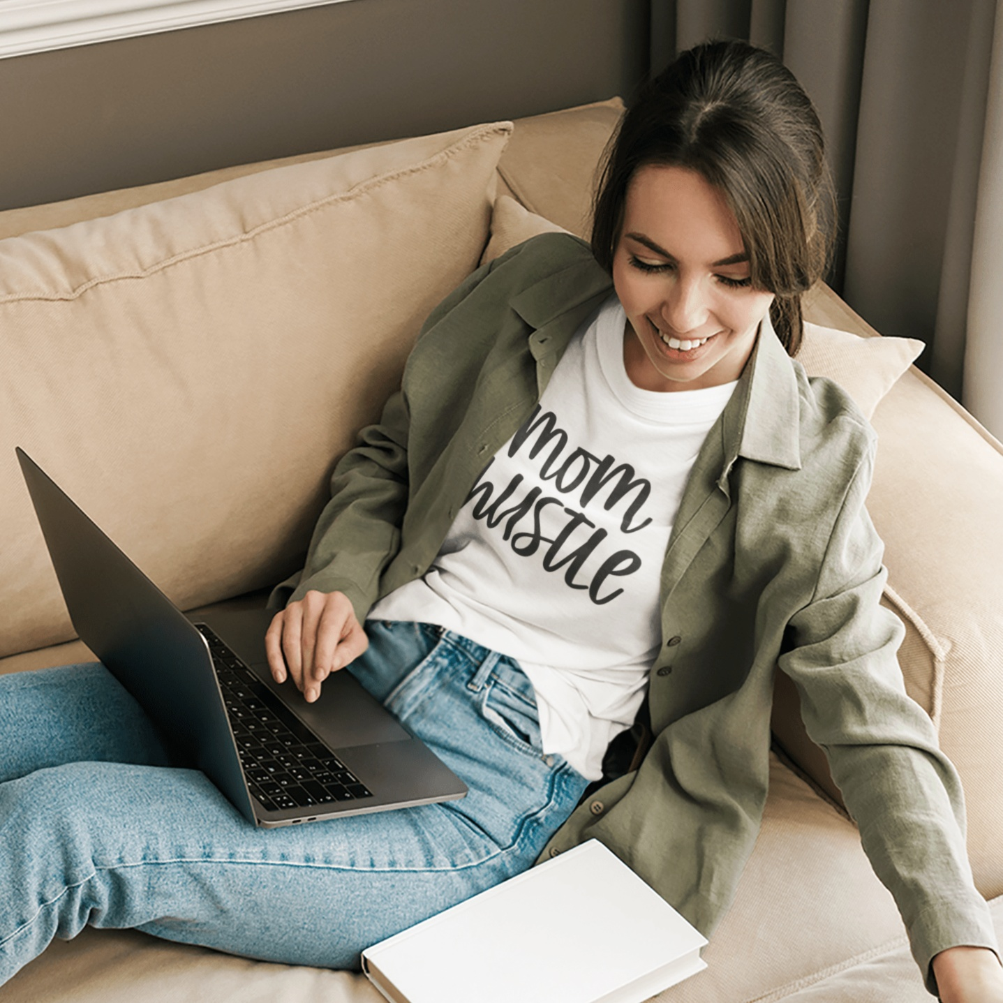 Purple LadyBug Decor shirts Mom Hustle T-Shirt