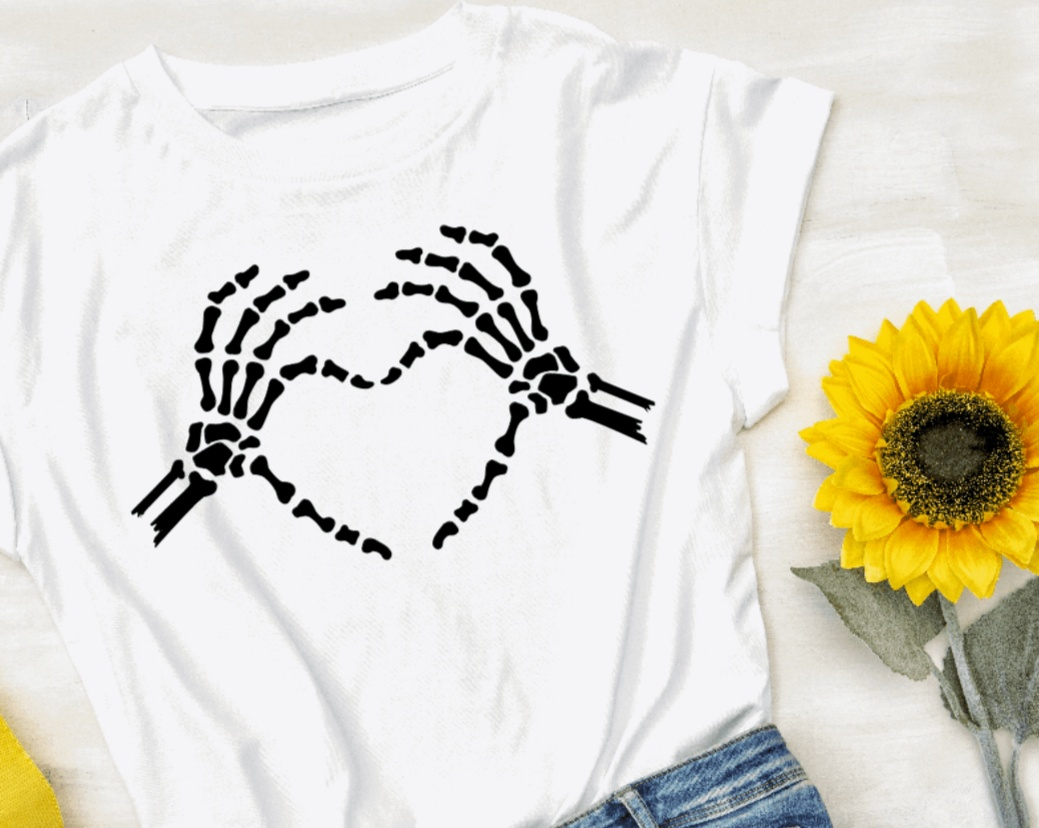 Purple LadyBug Decor shirts Skeleton Heart Hands T-Shirt for Him and Her