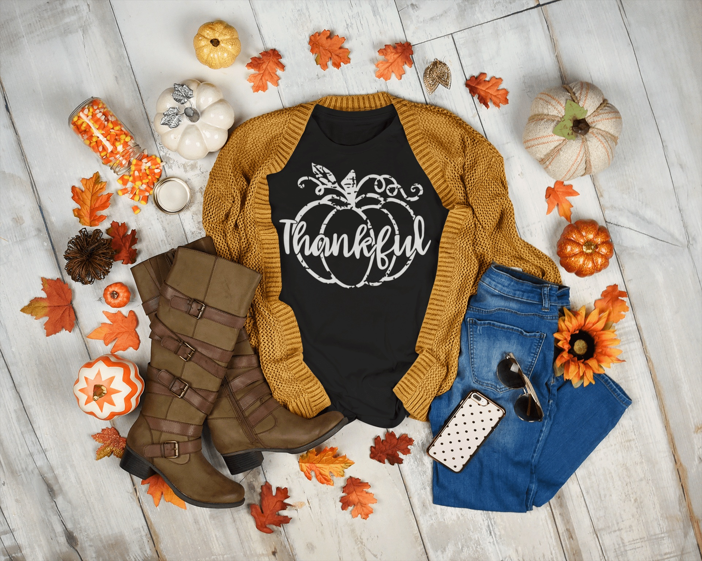Purple LadyBug Decor shirts Thankful Grunge Pumpkin Shirt | Thankful Pumpkin