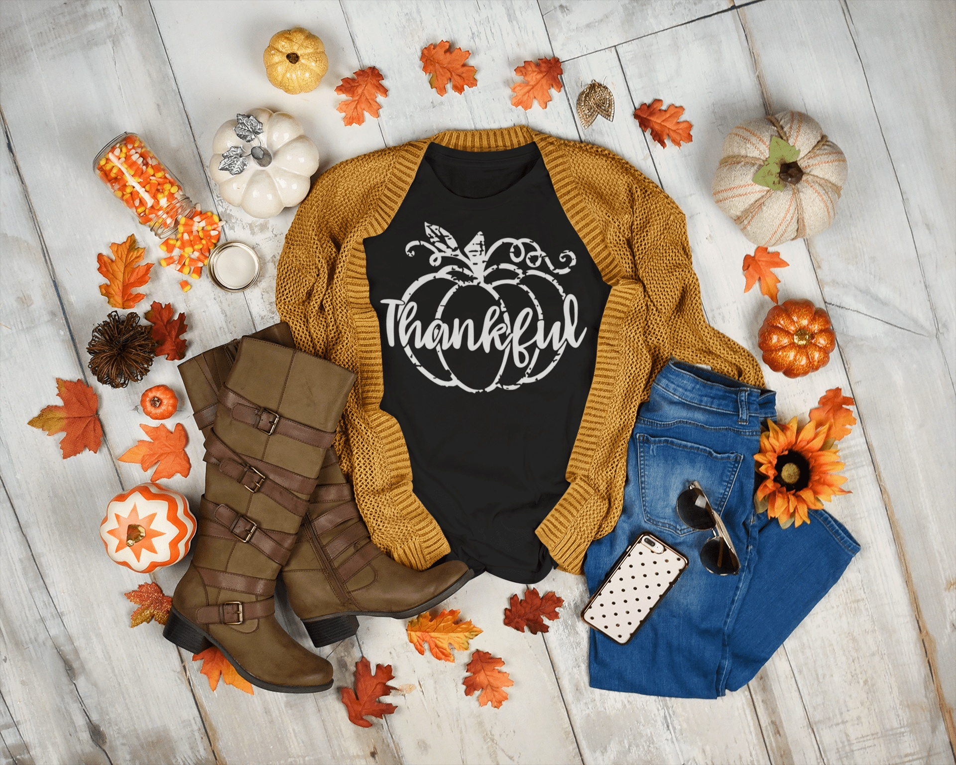 Purple LadyBug Decor shirts Thankful Grunge Pumpkin Shirt | Thankful Pumpkin