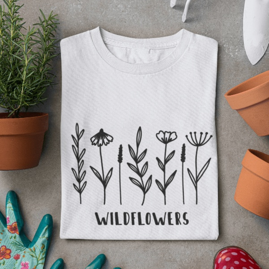 Purple LadyBug Decor shirts Wildflowers Women's Graphic  T-Shirt