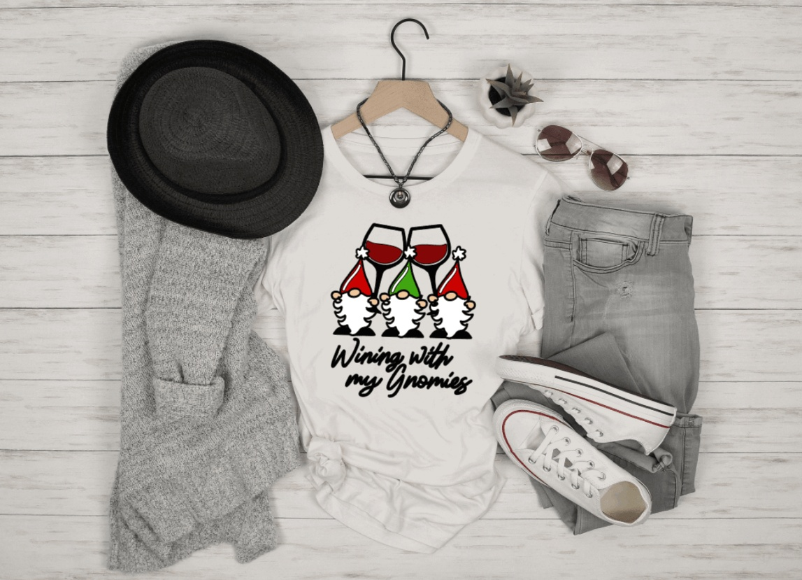 Purple LadyBug Decor shirts Wining with my Gnomies Ladies Shirt