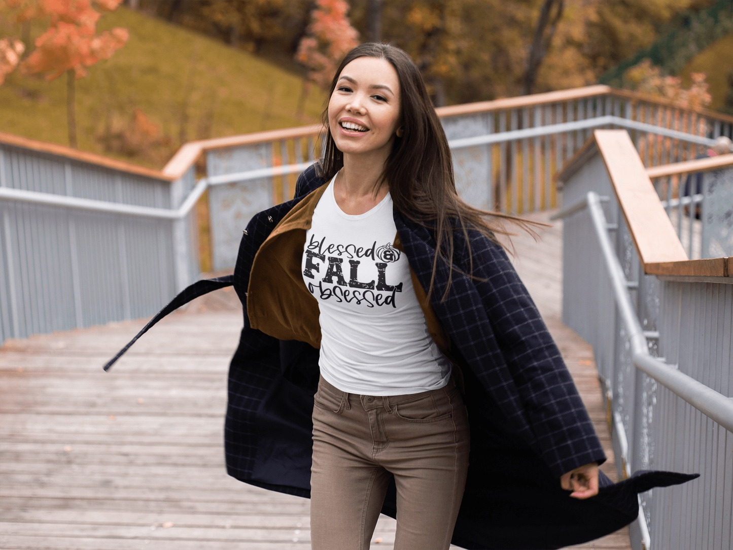 Purple LadyBug Decor shirts Women's Blessed and Fall Obsessed T-Shirt