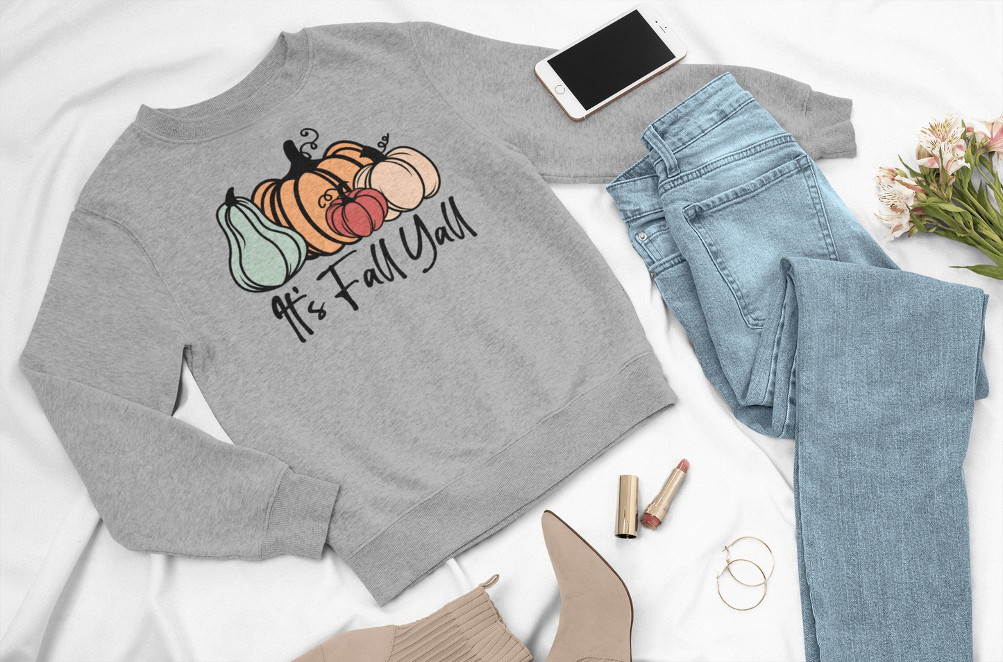 Purple LadyBug Decor shirts Women's It's Fall Y'all Sweatshirt