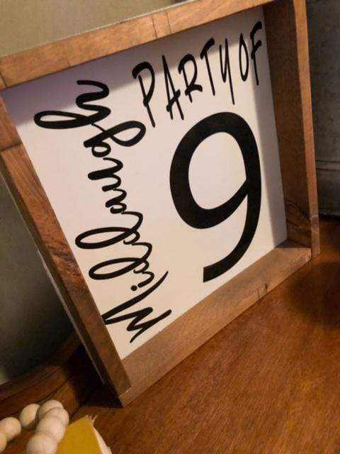 Purple LadyBug Decor Sign Custom Party of Number Family Name Sign Framed Customized Family Name Sign