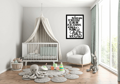 Handcrafted wood sign with quote, perfect for nursery or child's room décor.