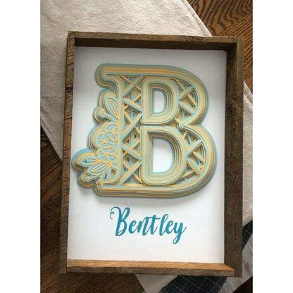 Purple LadyBug Decor Sign Mandala Wall Art for Children - Framed