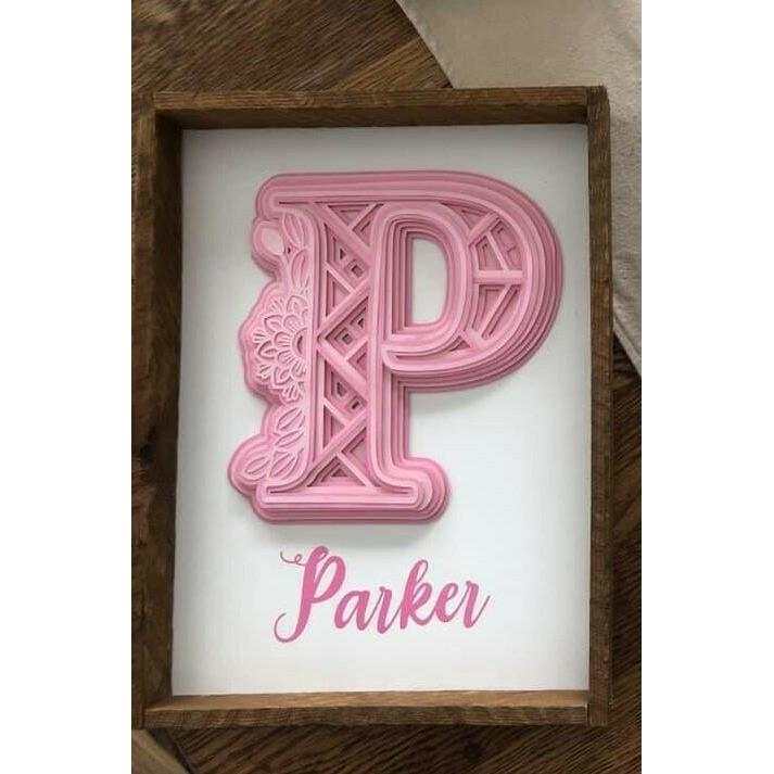 Purple LadyBug Decor Sign Mandala Wall Art for Children - Framed