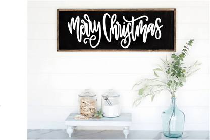 Purple LadyBug Decor Sign Merry Christmas Large Wood Sign | Handmade Wood Sign