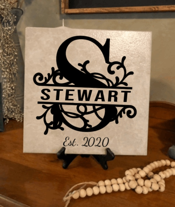 Purple LadyBug Decor Sign Monogrammed Personalized Name Tile