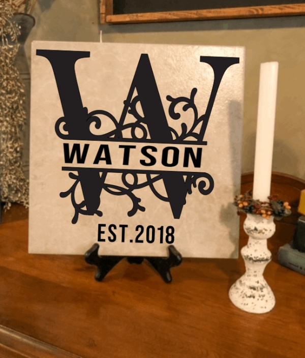 Purple LadyBug Decor Sign Monogrammed Personalized Name Tile