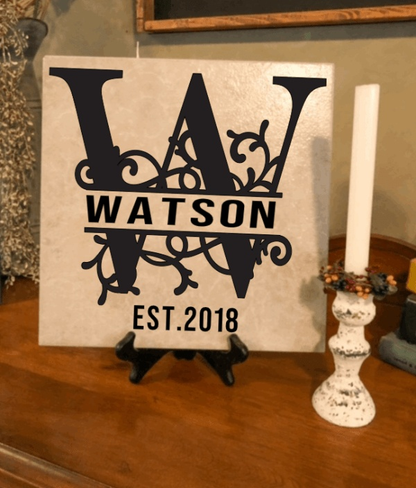 Purple LadyBug Decor Sign Monogrammed Personalized Name Tile