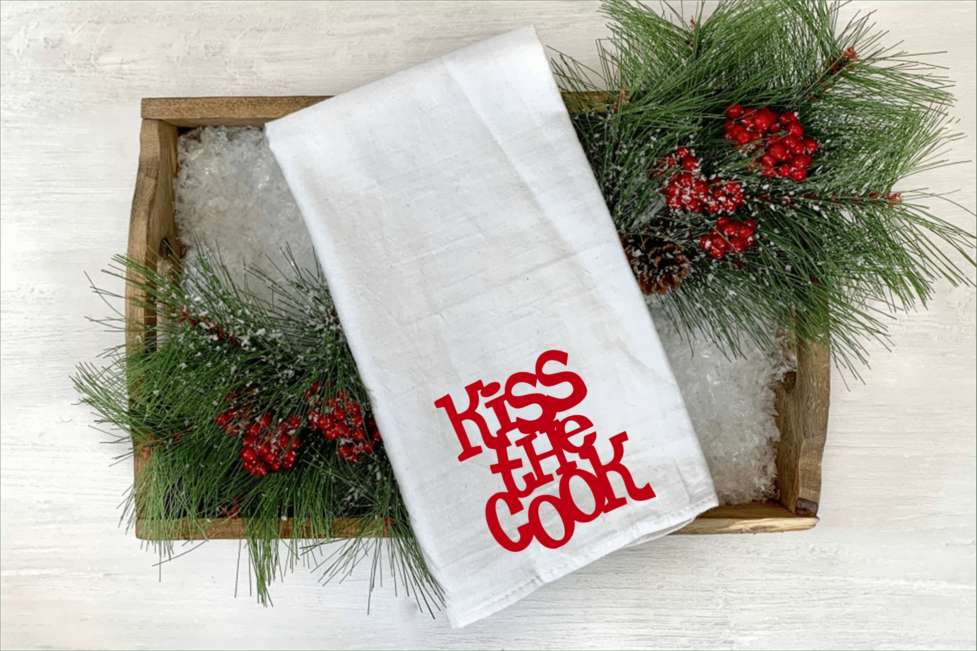 Purple LadyBug Decor Tea Towel Tea Towel Kiss the Cook