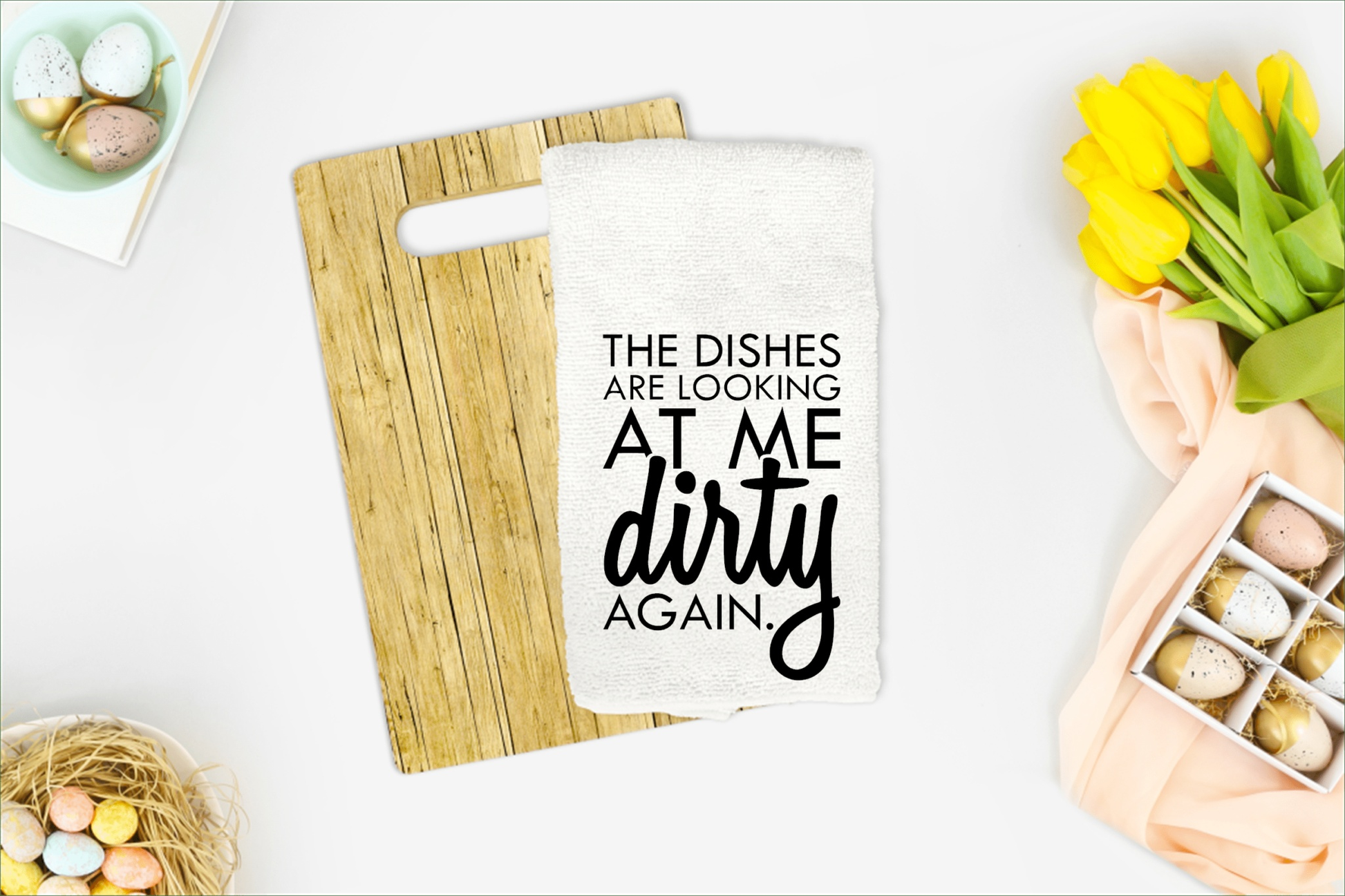 Purple LadyBug Decor Tea Towel The Dishes are Looking at Me Dirty Again Tea Towel