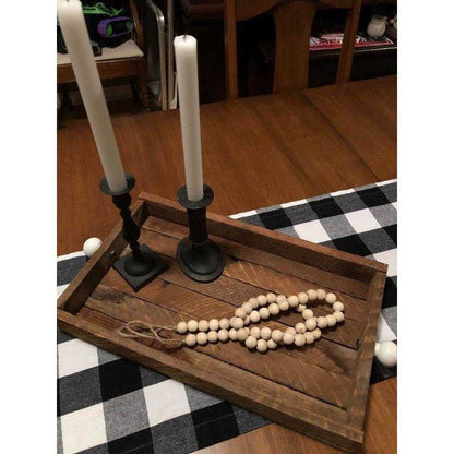 Purple LadyBug Decor Tray Tobacco Slat Serving Tray with Handles