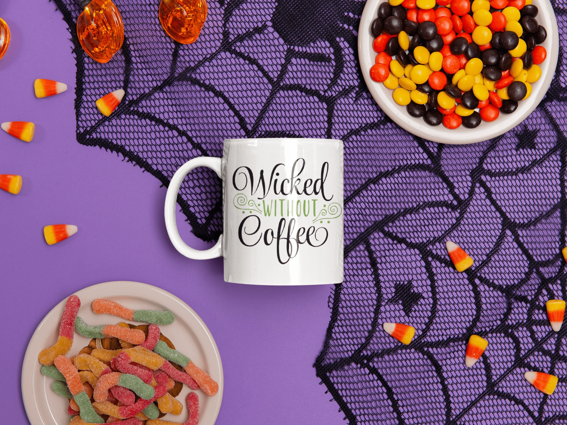 Purple LadyBug Decor Wicked without Coffee Ceramic Mug