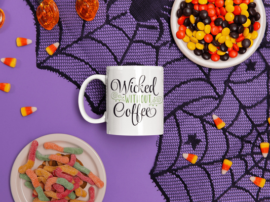 Purple LadyBug Decor Wicked without Coffee Ceramic Mug